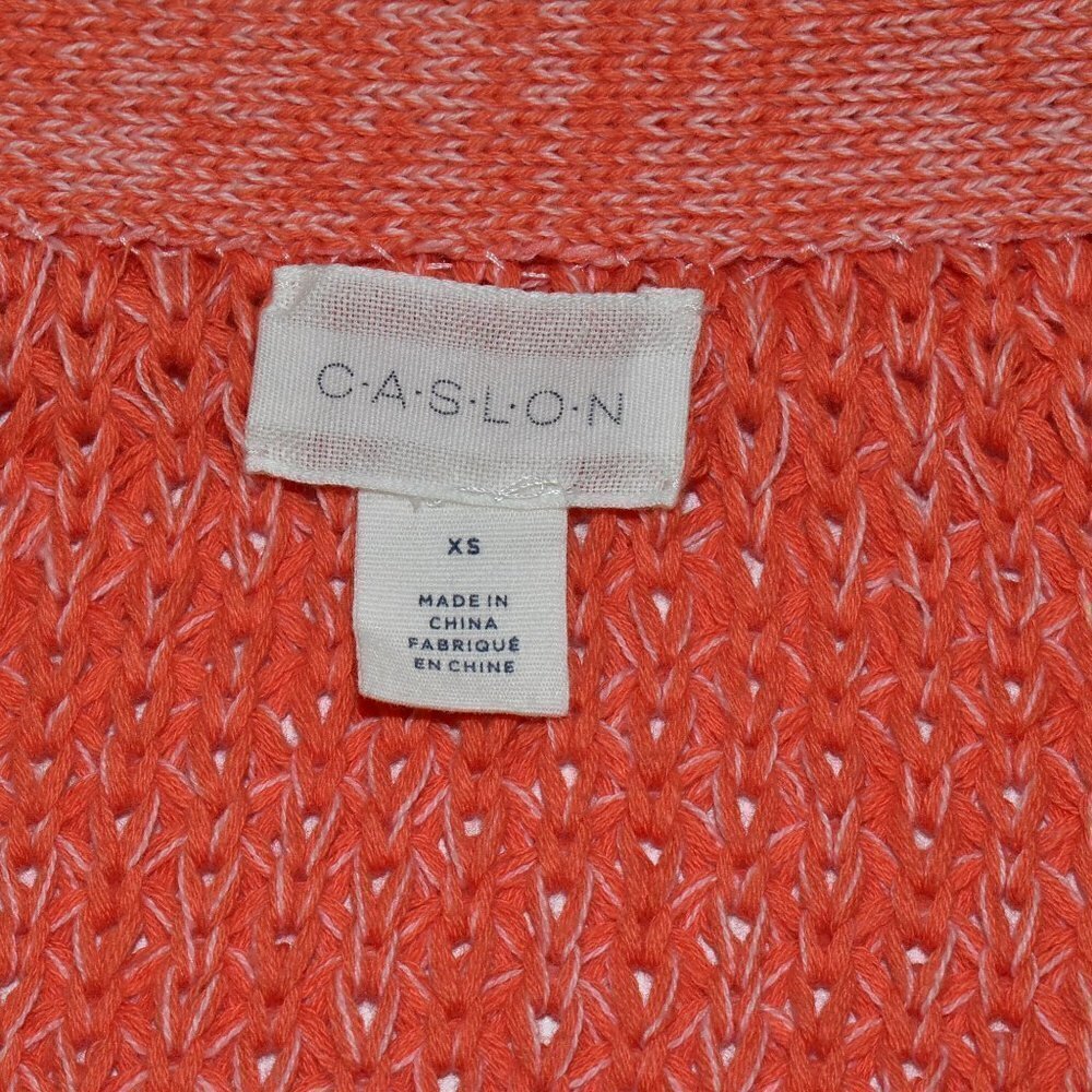 Calson Open Front Cotton Open Weave Cardigan Size… - image 4